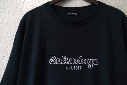 19AW EST.1917 刺繍ロゴオーバーサイズ半袖Tシャツ / BALENCIAGA(バレンシアガ)