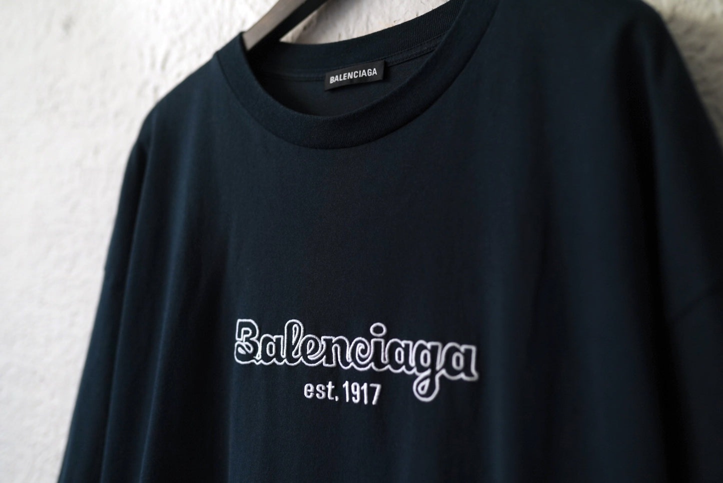 19AW EST.1917 刺繍ロゴオーバーサイズ半袖Tシャツ / BALENCIAGA(バレンシアガ)