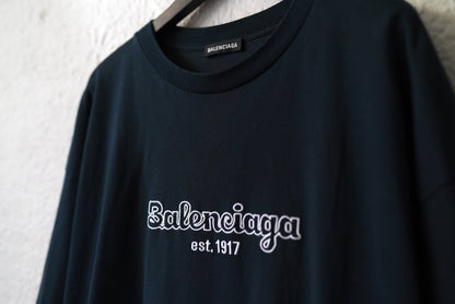 19AW EST.1917 刺繍ロゴオーバーサイズ半袖Tシャツ / BALENCIAGA(バレンシアガ)