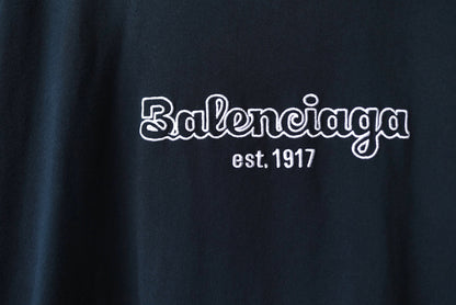 19AW EST.1917 刺繍ロゴオーバーサイズ半袖Tシャツ / BALENCIAGA(バレンシアガ)