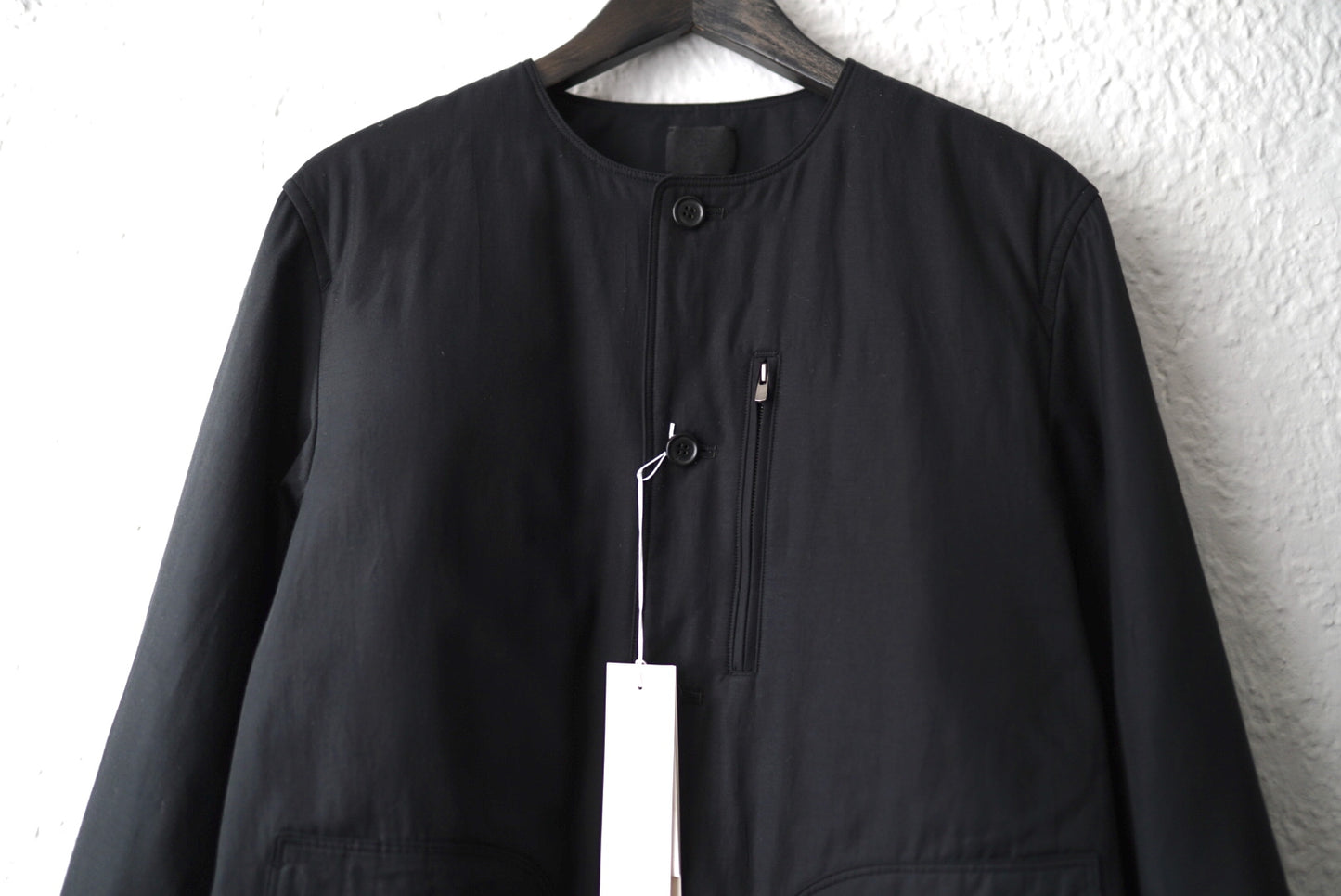 20AW 塩縮コットンキュプラ中綿ノーカラージャケット / 山内
