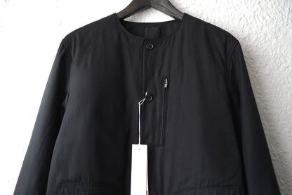 20AW 塩縮コットンキュプラ中綿ノーカラージャケット / 山内