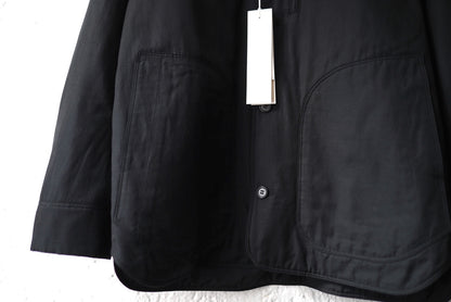 20AW 塩縮コットンキュプラ中綿ノーカラージャケット / 山内