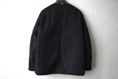 20AW 塩縮コットンキュプラ中綿ノーカラージャケット / 山内