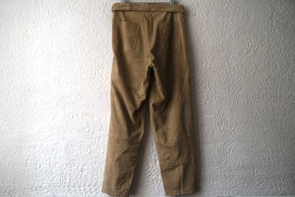 RECONSTRUCTED BELTED BAGGY PANTS ゴートレザーバギーパンツ / SEEALL(シーオール)