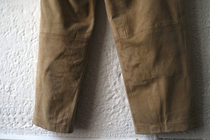 RECONSTRUCTED BELTED BAGGY PANTS ゴートレザーバギーパンツ / SEEALL(シーオール)