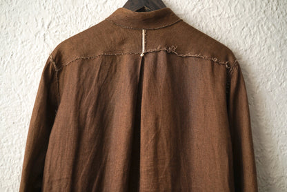 21SS Raw Cut Pointed Collar Narrow Shirt ローカットポインテッドカラーリネンシャツ / Araki Yuu(アラキユウ)