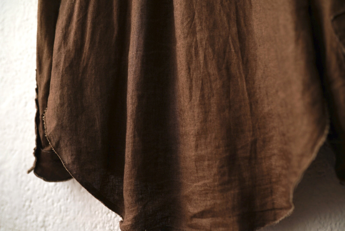 21SS Raw Cut Pointed Collar Narrow Shirt ローカットポインテッドカラーリネンシャツ / Araki Yuu(アラキユウ)