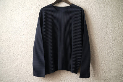 25SS MONTHLY COLOR JANUARY MIDNIGHT BLUE プリーツ長袖トップス / ISSEY MIYAKE HOMME PLISSE(イッセイミヤケ オムプリッセ)