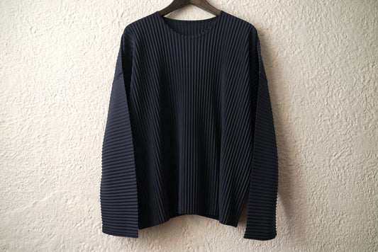 25SS MONTHLY COLOR JANUARY MIDNIGHT BLUE プリーツ長袖トップス / ISSEY MIYAKE HOMME PLISSE(イッセイミヤケ オムプリッセ)