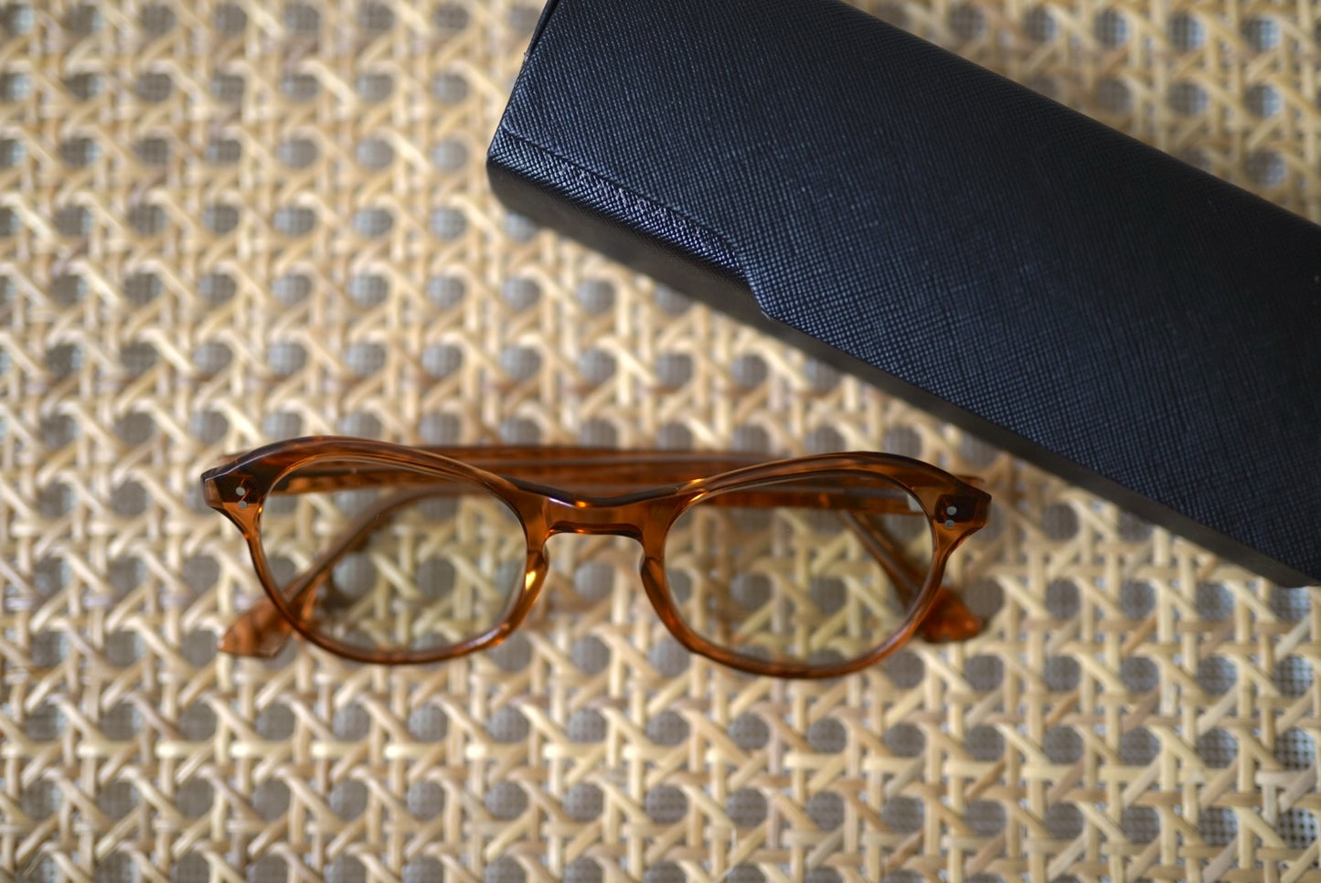 1950's FIDELA社 ウェリントンセルフレームアイウェア 眼鏡 ブラウン / frame france(フレームフランス)