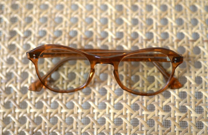 1950's FIDELA社 ウェリントンセルフレームアイウェア 眼鏡 ブラウン / frame france(フレームフランス)