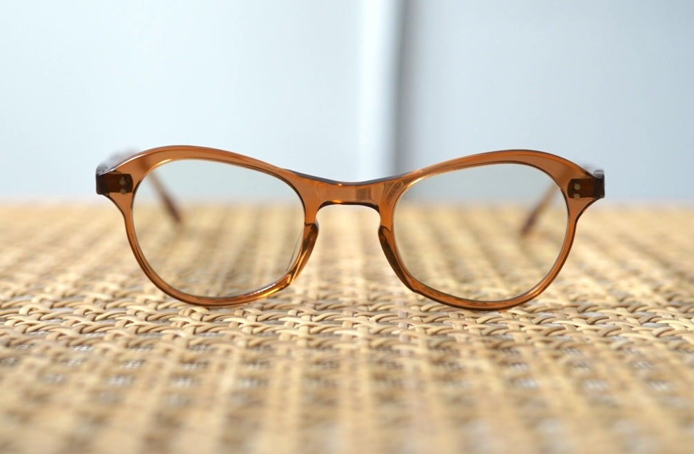 1950's FIDELA社 ウェリントンセルフレームアイウェア 眼鏡 ブラウン / frame france(フレームフランス)