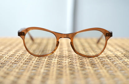 1950's FIDELA社 ウェリントンセルフレームアイウェア 眼鏡 ブラウン / frame france(フレームフランス)