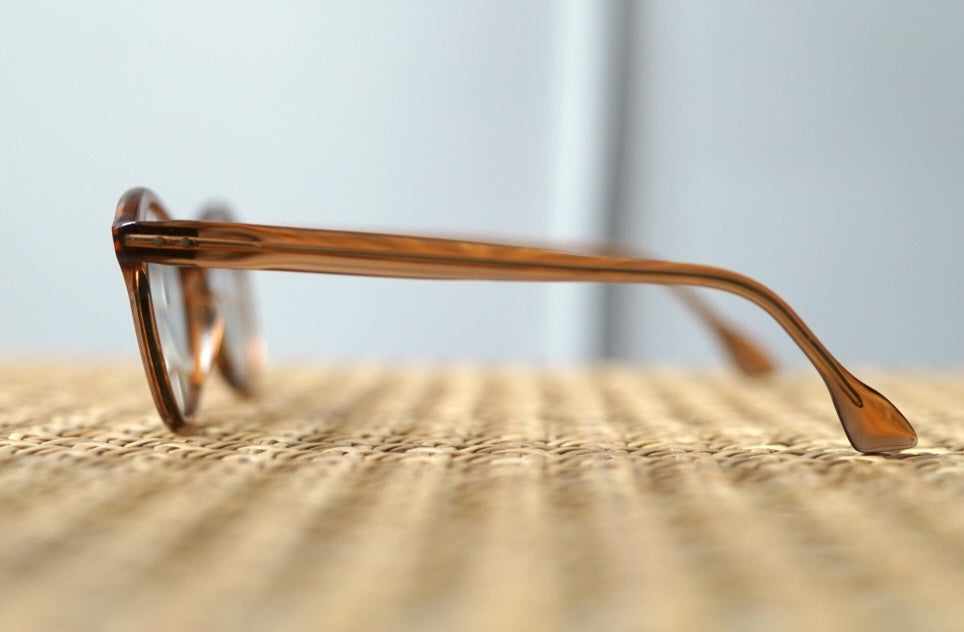 1950's FIDELA社 ウェリントンセルフレームアイウェア 眼鏡 ブラウン / frame france(フレームフランス)