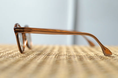 1950's FIDELA社 ウェリントンセルフレームアイウェア 眼鏡 ブラウン / frame france(フレームフランス)