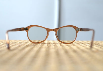 1950's FIDELA社 ウェリントンセルフレームアイウェア 眼鏡 ブラウン / frame france(フレームフランス)