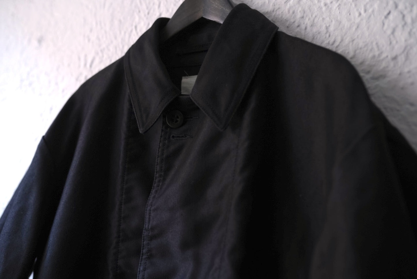 21AW MANTEAU MIERY ブラックモールスキンステンカラーコート / OUTIL(ウティ)