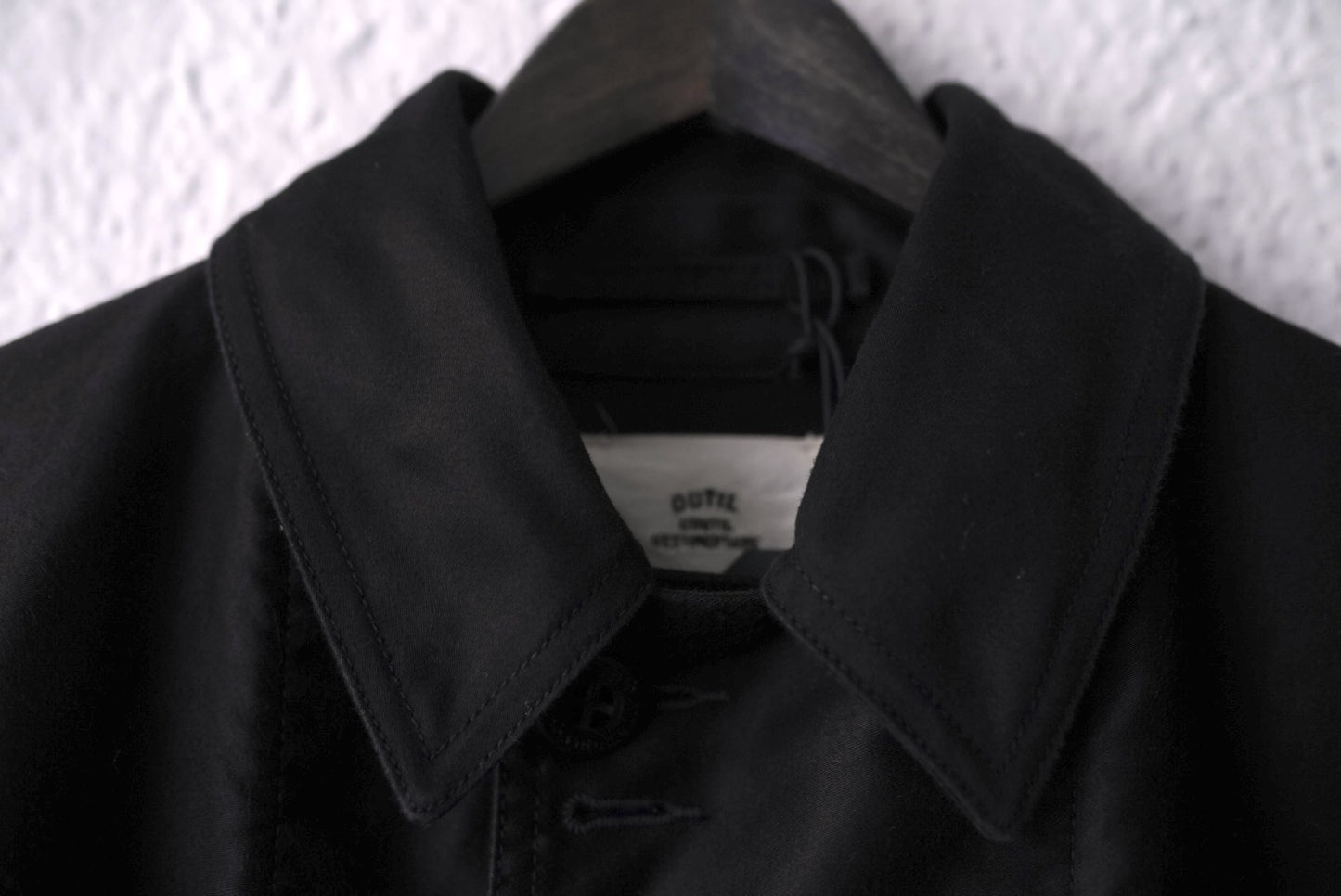 21AW MANTEAU MIERY ブラックモールスキンステンカラーコート / OUTIL(ウティ)