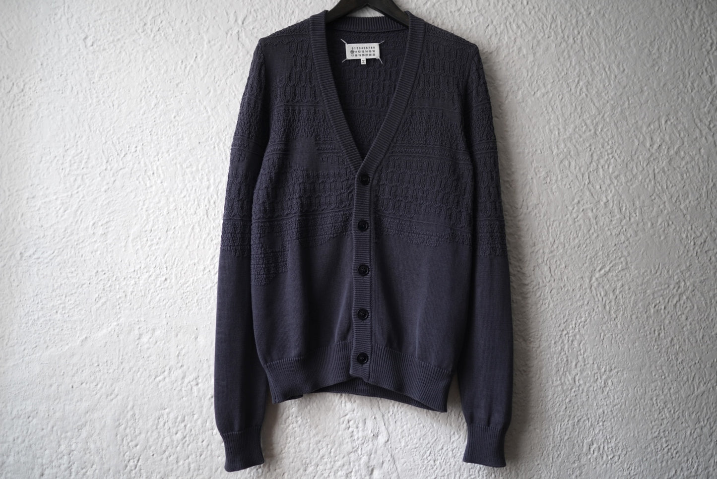 14SS ランダムゲージコットンニットカーディガン / Maison Martin Margiela(メゾンマルタンマルジェラ)