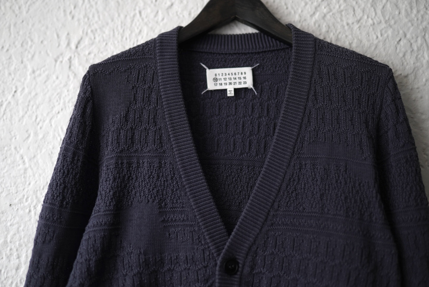 14SS ランダムゲージコットンニットカーディガン / Maison Martin Margiela(メゾンマルタンマルジェラ)