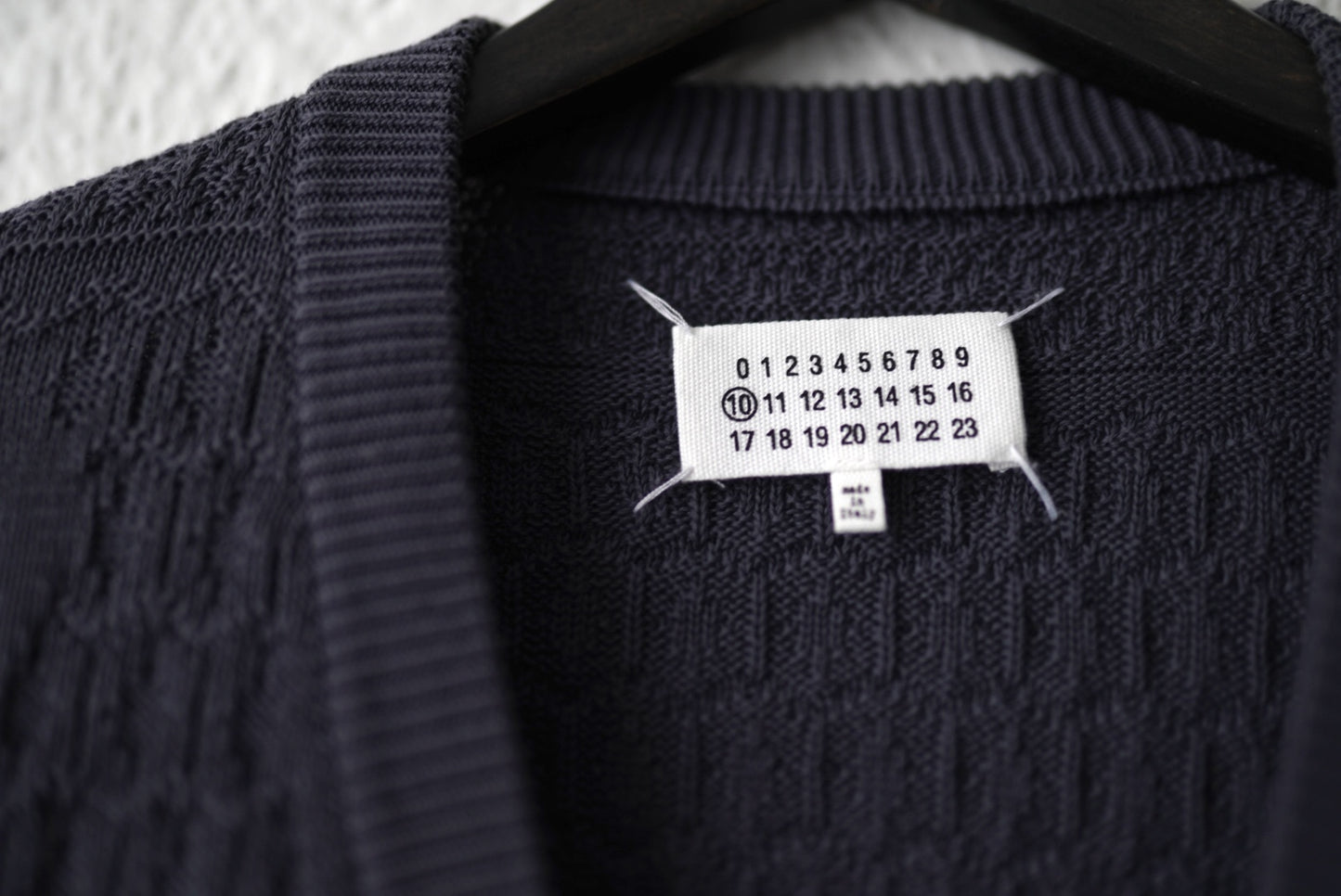 14SS ランダムゲージコットンニットカーディガン / Maison Martin Margiela(メゾンマルタンマルジェラ)
