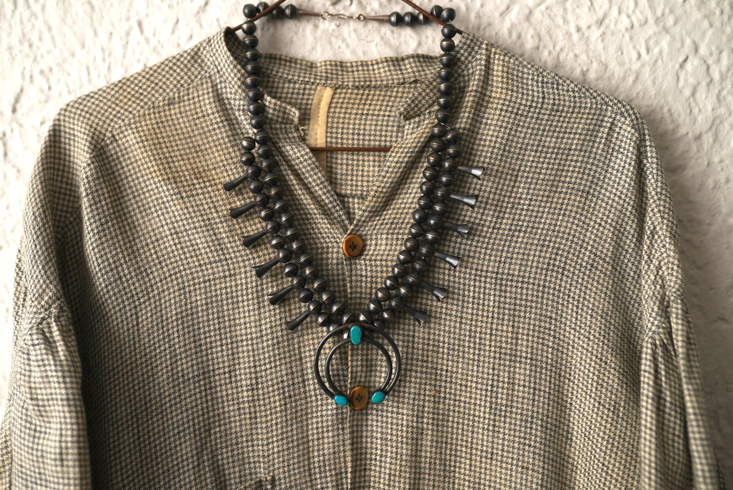 Navajo ナバホ族 シャドーボックス スカッシュブロッサム シルバーネックレス / Vintage(ヴィンテージ)