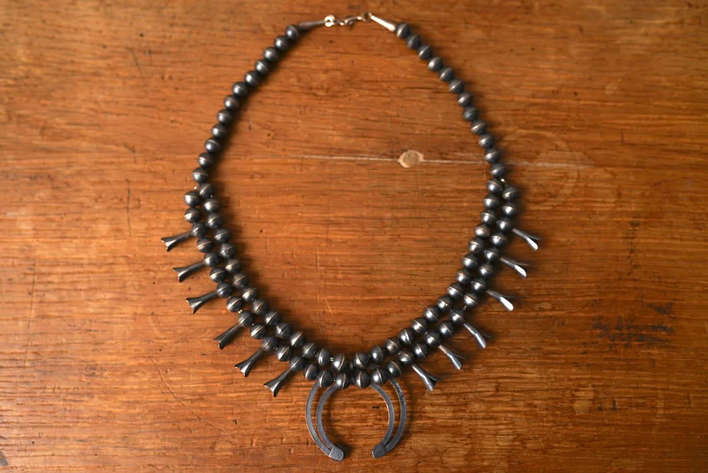 Navajo ナバホ族 シャドーボックス スカッシュブロッサム シルバーネックレス / Vintage(ヴィンテージ)