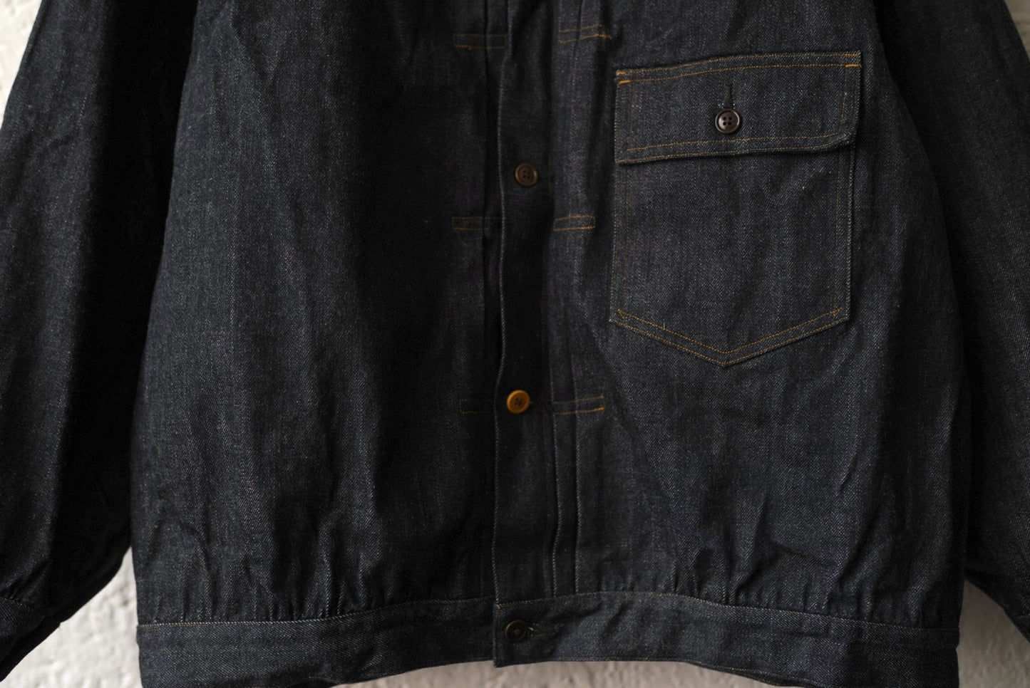 24SS Pleated Denim Jacket 40's デニムジャケット / the Crooked Tailor(ザ クルーキッドテーラー)