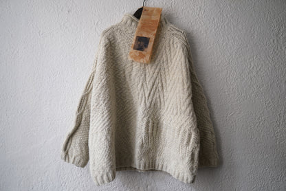 21AW “Virginia Jumper” 手編みアランニットセーター 2 / isabella stefanelli(イザベラステファネリ)