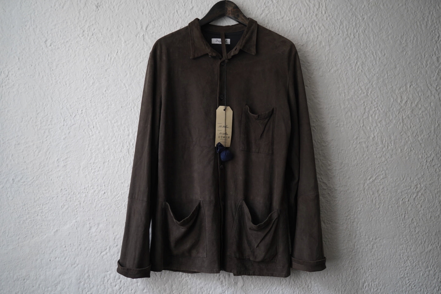 22SS ヌバックゴートレザーワーカーシャツ カバーオールジャケット / Bergfabel(バーグファべル)