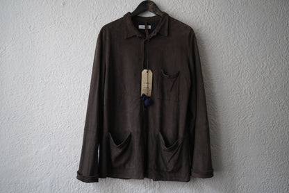 22SS ヌバックゴートレザーワーカーシャツ カバーオールジャケット / Bergfabel(バーグファべル)