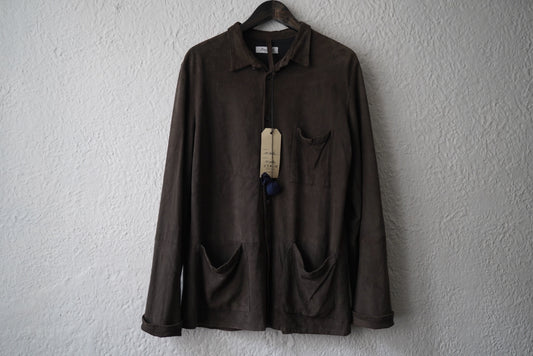 22SS ヌバックゴートレザーワーカーシャツ カバーオールジャケット / Bergfabel(バーグファべル)