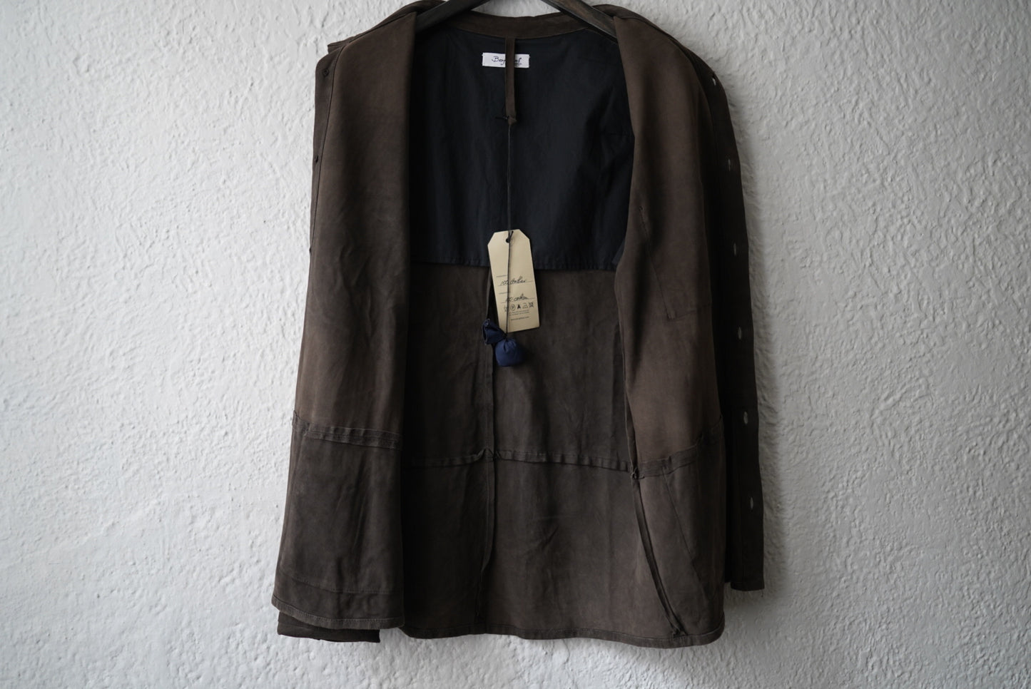 22SS ヌバックゴートレザーワーカーシャツ カバーオールジャケット / Bergfabel(バーグファべル)