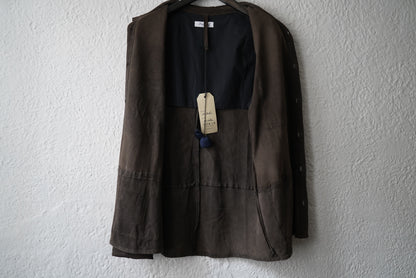 22SS ヌバックゴートレザーワーカーシャツ カバーオールジャケット / Bergfabel(バーグファべル)
