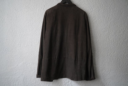 22SS ヌバックゴートレザーワーカーシャツ カバーオールジャケット / Bergfabel(バーグファべル)