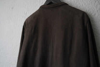 22SS ヌバックゴートレザーワーカーシャツ カバーオールジャケット / Bergfabel(バーグファべル)