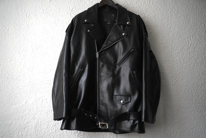 Drop Neck Motorcycle Leather Jacket ドロップネックカーフレザーライダースジャケット / R13(アールサーティーン)