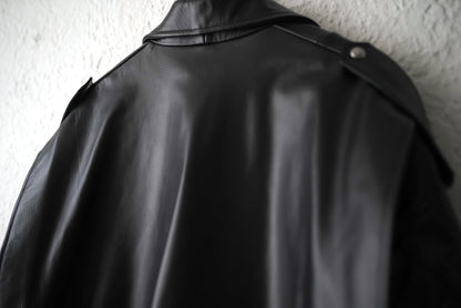 Drop Neck Motorcycle Leather Jacket ドロップネックカーフレザーライダースジャケット / R13(アールサーティーン)