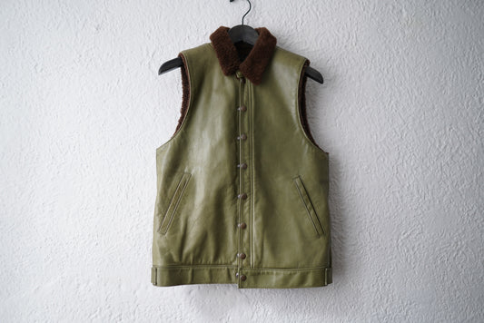 裏ムートンホースハイドレザーベスト / F.E.E FAR EASTERN ENTHUSIAST(ファーイースタンエンスージアスト)