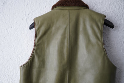 裏ムートンホースハイドレザーベスト / F.E.E FAR EASTERN ENTHUSIAST(ファーイースタンエンスージアスト)