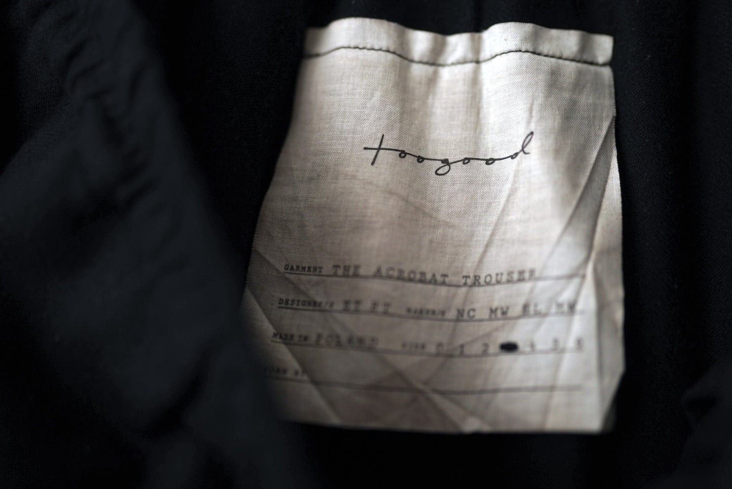 THE ACROBAT TROUSER ウールカシミヤイージーパンツ / toogood(トゥーグッド)