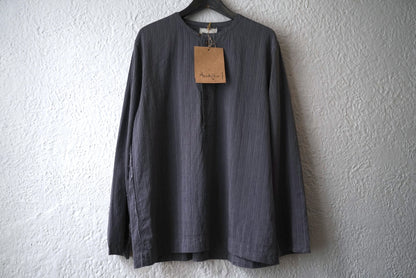 25SS Henley Neck Shirt ストライプヘンリーネックシャツ / Araki Yuu(アラキユウ)