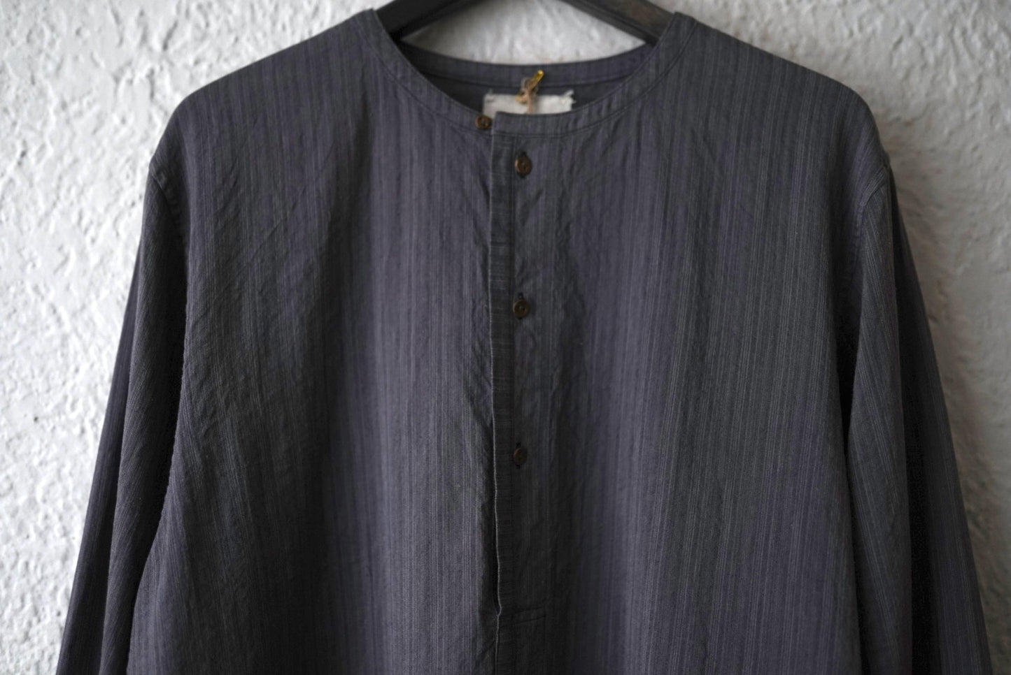 25SS Henley Neck Shirt ストライプヘンリーネックシャツ / Araki Yuu(アラキユウ)