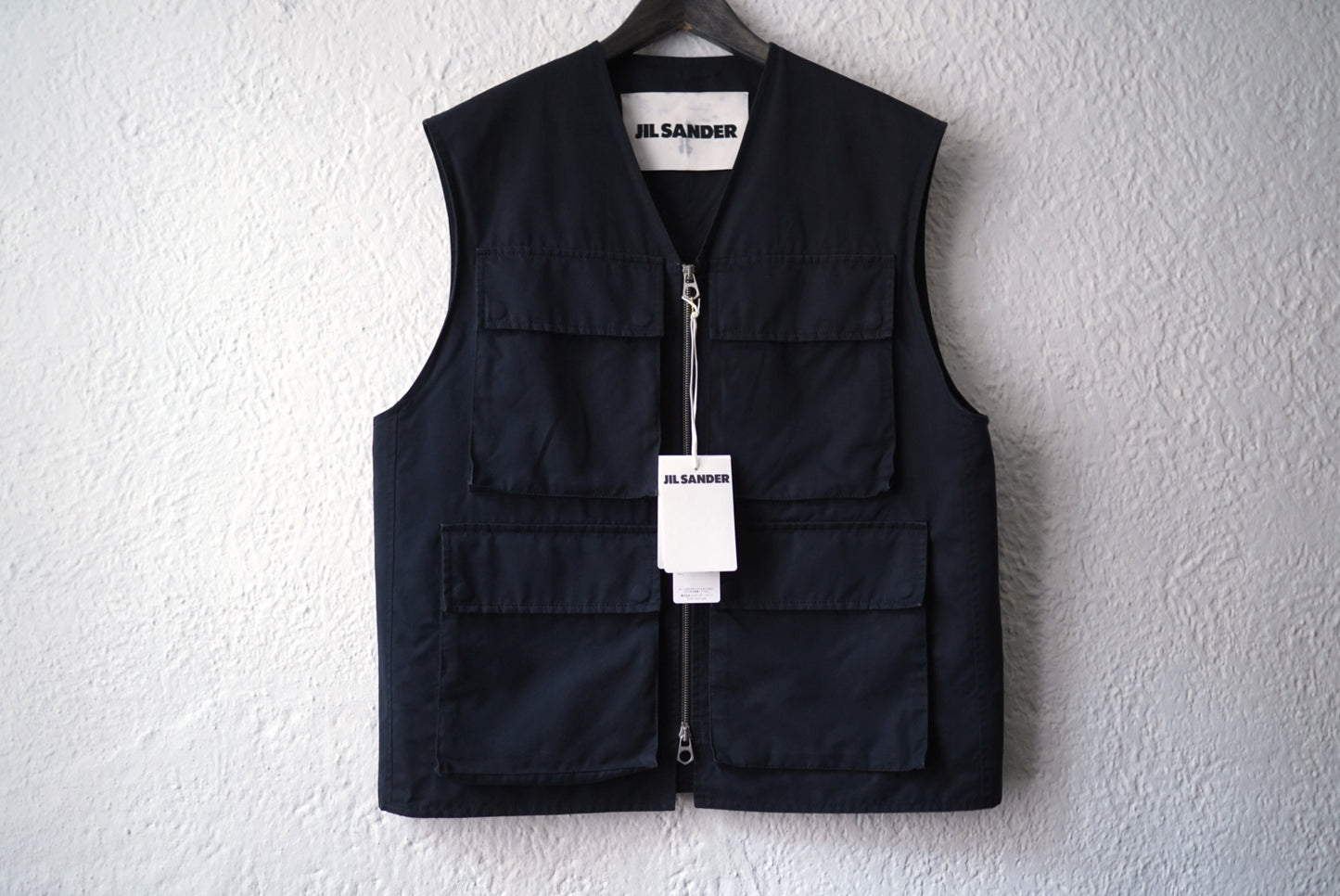 25SS VEST20 コットンシルクポプリンジップアップベスト ジレ / JIL SANDER(ジルサンダー)