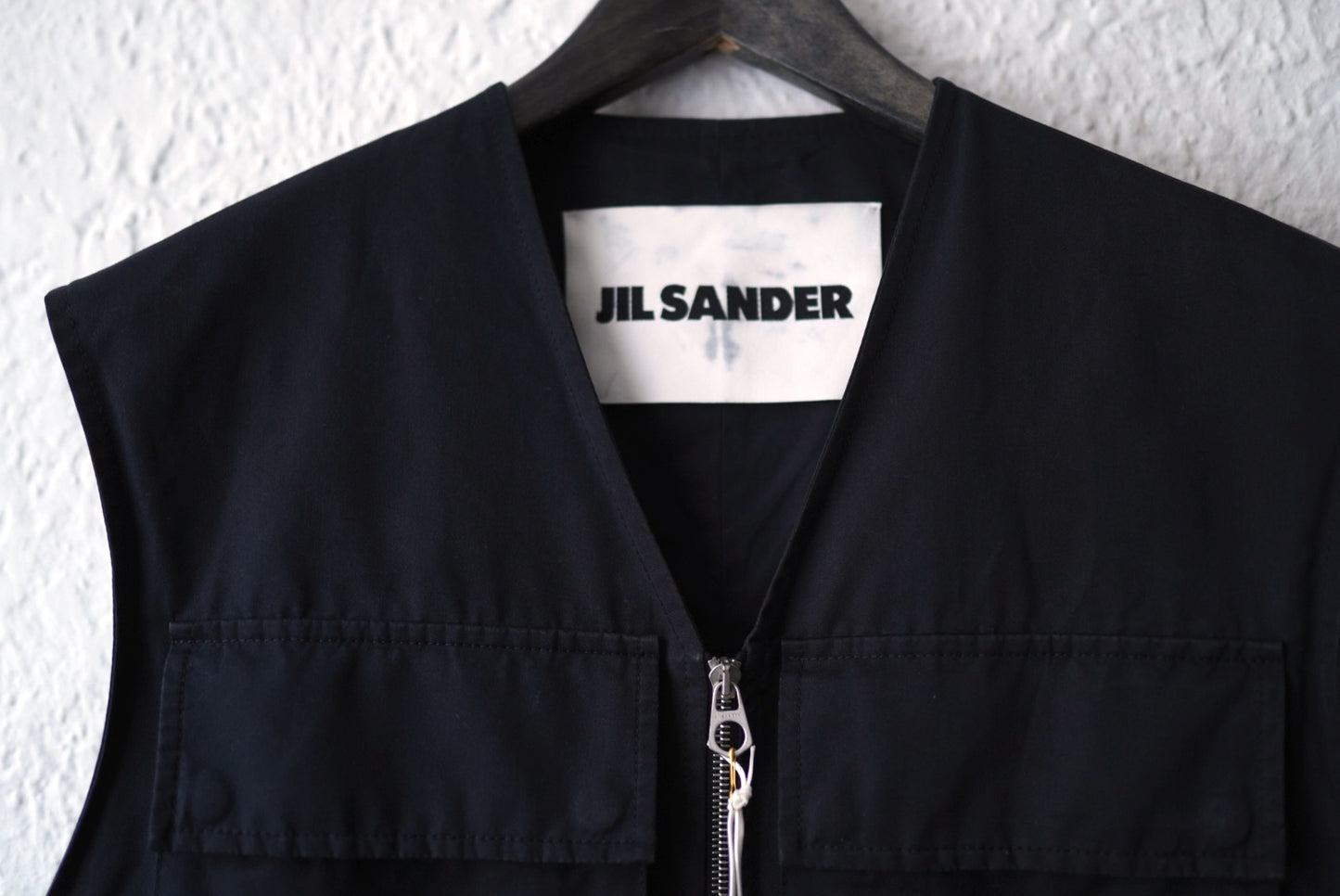 25SS VEST20 コットンシルクポプリンジップアップベスト ジレ / JIL SANDER(ジルサンダー)