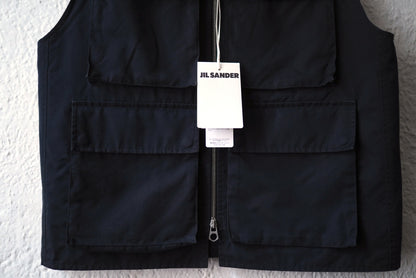 25SS VEST20 コットンシルクポプリンジップアップベスト ジレ / JIL SANDER(ジルサンダー)