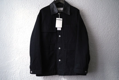 25SS 襟レザー切替デニムカバーオールジャケット / JIL SANDER(ジルサンダー)