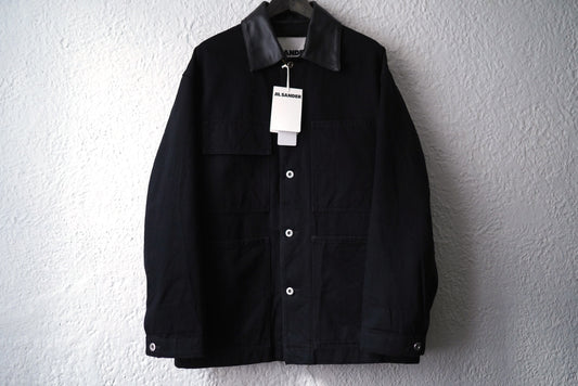 25SS 襟レザー切替デニムカバーオールジャケット / JIL SANDER(ジルサンダー)