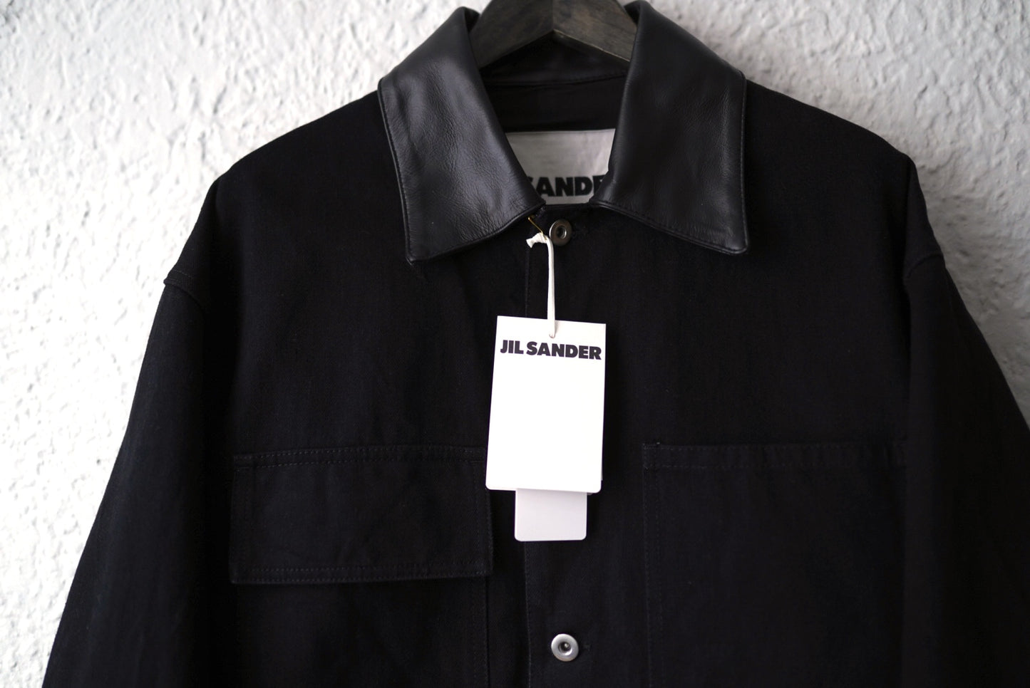25SS 襟レザー切替デニムカバーオールジャケット / JIL SANDER(ジルサンダー)